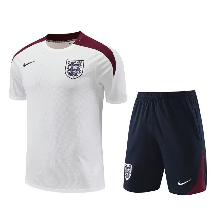 AAA Quality England 24/25 White/Dark Red Training Kit Jerseys